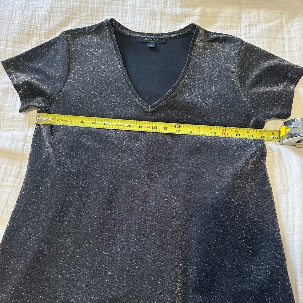 All Saints Black V-Neck Women's Top - Picture 5 of 5